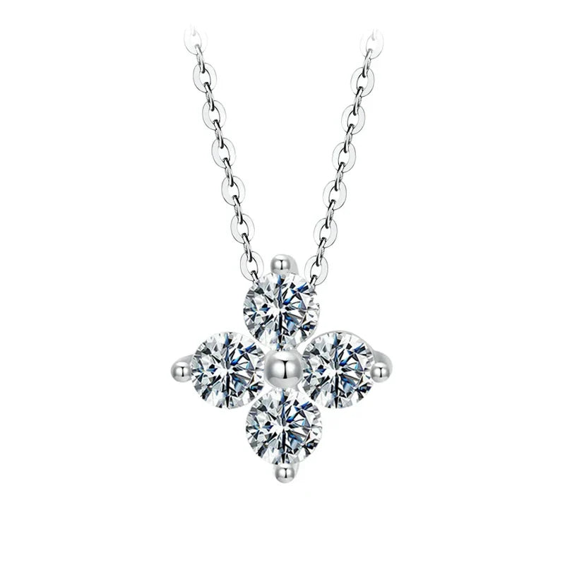 Moissanite Flower Necklace - HJewelry