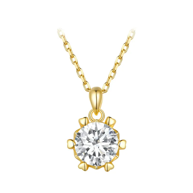 Moissanite Round Necklace - HJewelry