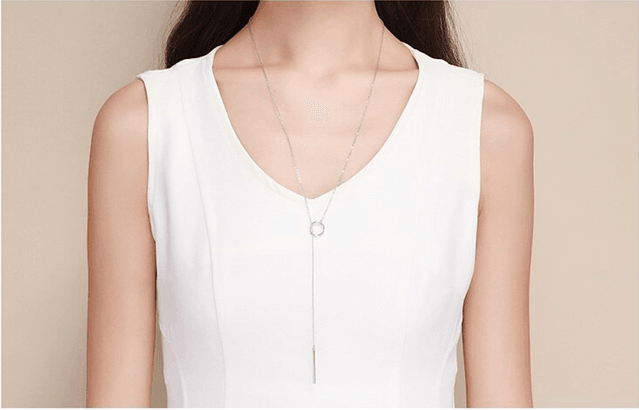 Line In Circle Necklace - HJewelry