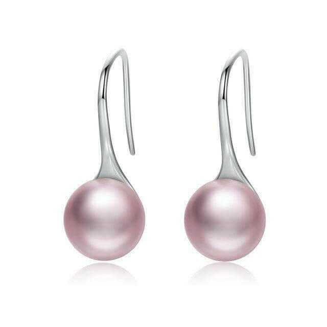 Round Pure Pearl Drop Earrings - HJewelry